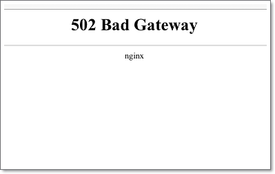 502 Bad Gatewayでサーバーダウン