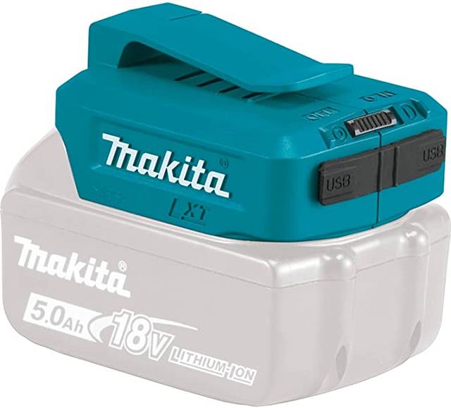 makita ADP05とは、電動工具でおなじみのmakitaのリチウムイオンバッテリーをUSBに変換するためのアダプター